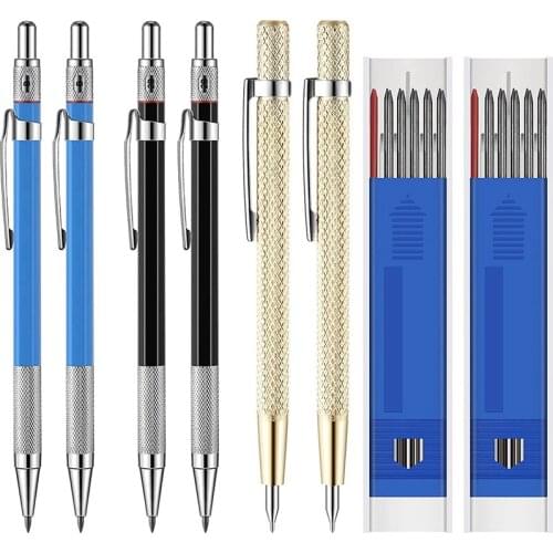 Carpenter Pencils With Marker Refills And Carbide Scriber Tool For Glass, Ceramics, Hardened Steel (30 Pieces)