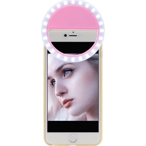 LED Selfie Ring Light Built-in Chargeable Battery Portable Mobile Phone Lens Photography Lamp Makeup Mirror Emergency Lighting