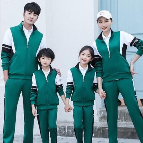 KE Spring and autumn leisure sports suits men women kids child to big plus extra size students sportswear tracksuit sports wear