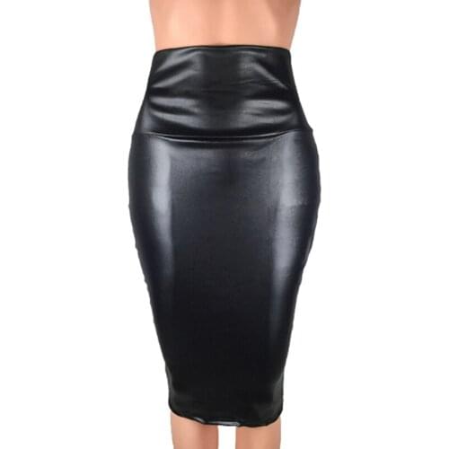 Multi Colors 2021 Women Skirt Hip Pencil Midi Skirt Women PU Leather Skirt Autumn Winter Bodycon Femininas