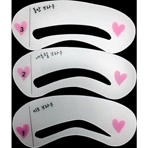 100PCS 3Pcs/set Eyebrow Stencils 3types Reusable Eyebrow Drawing Guide Card Brow Template DIY Make Up Tools