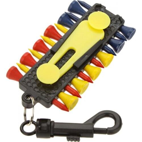 12pcs Golf ball Wooden Tees 3 Markers Tee Holder Carrier Club Chain Gift 2015new