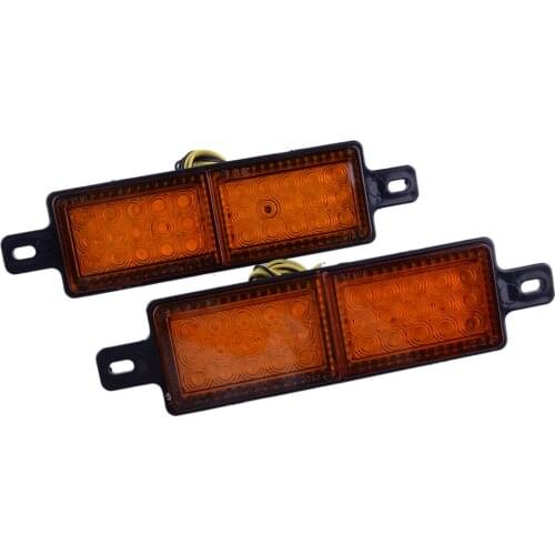 2Pcs Universal Amber Front Indicator Park Light Bull Bar Marker Lamp 12V 30 LED for Pickup Truck Trailer Boat Lorry Van Caravan