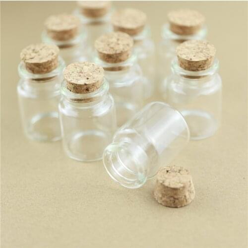 50pcs/lot 30*40mm 15ml DIY Mini Wishing Glass Bottles Cork Crafts Jars Cork Stopper Transparent Empty Glass Bottles