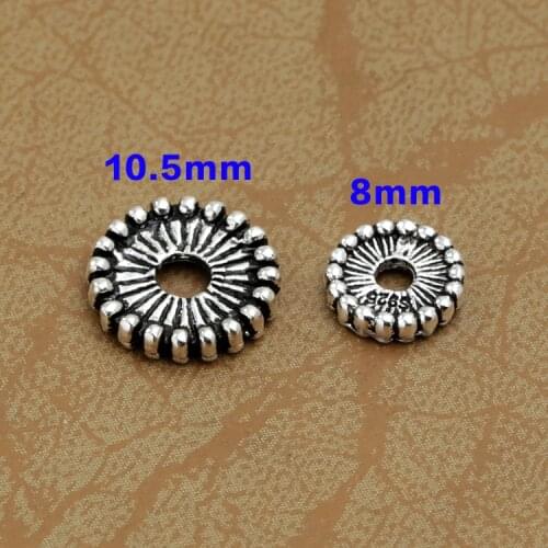 Handmade 925 silver beads jewelry spacers sterling silver Beads jewelry findings buddhist prayer beads markers malas spacers