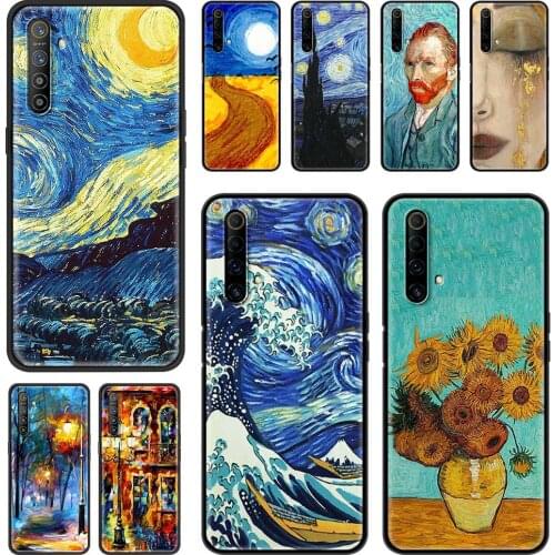 Phone Case For Realme 8 Pro V15 V13 C25 C21 C20 C15 XT GT Neo 7 6 5 X50 X7 Q2 Cover paintings Starry Night Van Gogh