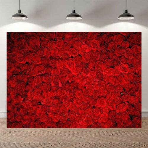NeoBack Valentine Red Rose Floral Wall Photography Backgrounds Wedding Party Studio Photo Backdrop Photocall Banner Decoration