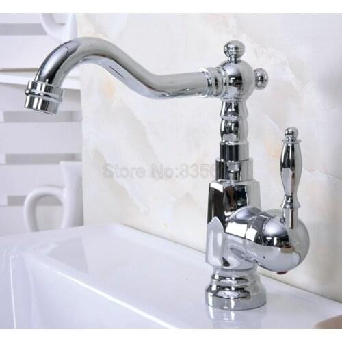 Deck Mount Chrome Bathroom Basin Faucet Shower Bath Faucets Vanity Vessel Sinks Mixer Tap Cold And Hot Water Tap tnf926