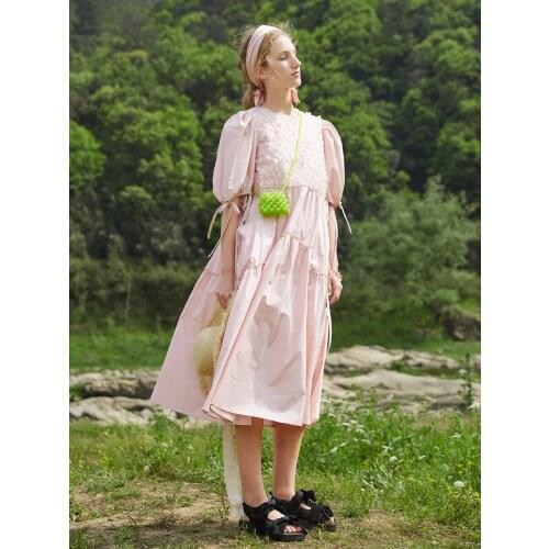 IRINACH408 Spring Summer 2021 Original Design New Arrivals Puff Sleeves Sweet Long Dress Women