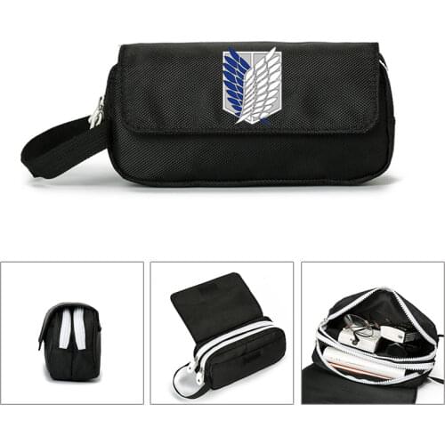 Attack On Titan Wings of Freedom Wallet Purse Cosmetic Stationery Pencil Bag Girls Boys Gift Back to School Hand Bag Portable