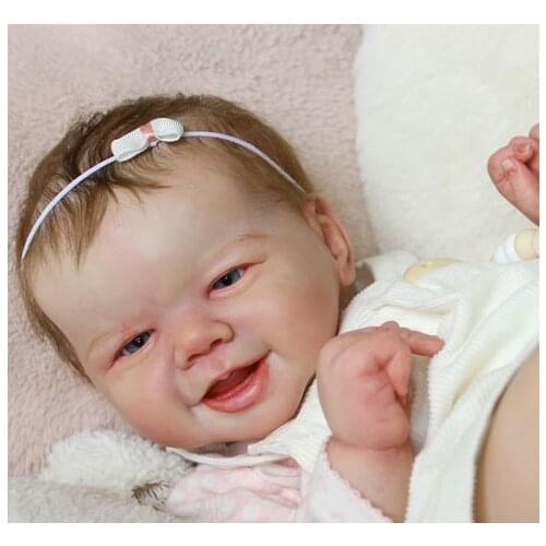 NPK 21inch Sweet Baby Reborn Doll Kit Emmy Smile Lifelike Soft Touch Unfinished Doll Parts