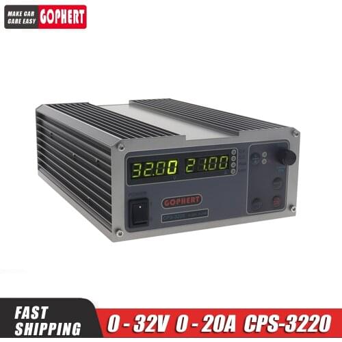 Mini cps-3220 DC Power Supply + 37pcs head Banana clip wire EU UK US adapter OVP/OCP/OTP low power 110V - 230V 0-32v 0-20A