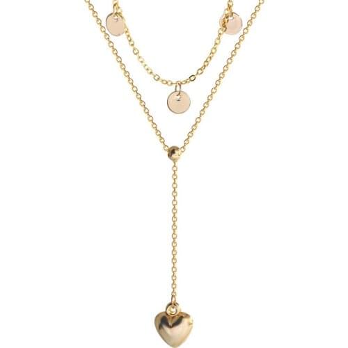 Fashionable new love double necklaces for women Korean style elegant high quality Necklace