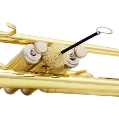 Trumpet Cleaning Care Kit Portable Trumpet Tripod Stand Holder Detachable Leg with Trumpet Mute Clean Brushes Gloves