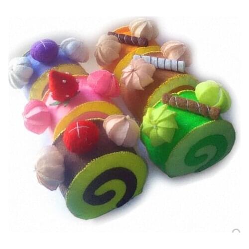 Nonwoven cake, strawberry and Tea Roll omelet Fabric Felt kit Non-woven cloth Craft DIY Sewing set Handwork Material DIY