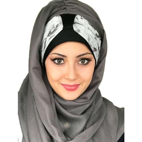 New Fashion Hijab Women 2021 Muslim Hijab Islamic Scarf Headscarf Hat Scarf Ready Shawl Biritli Cotton Dark Grey Stone Color