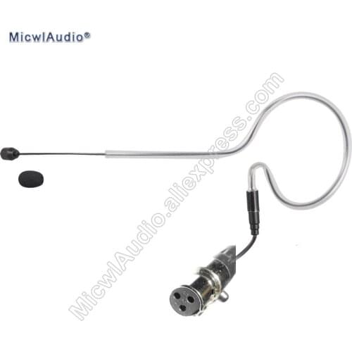 Single Hook Headset Conference Stage Condenser Microphone Headworn 3Pin for AKG TA3F Black MicwlAudio SE-009