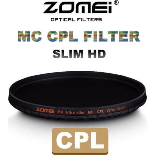 Zomei 49/52/55/58/62/67/72/77/82mm Pro Slim HD MC CPL Optical Glass Polarizing Polarizer Filter for Canon Nikon Sony Pentax Lens