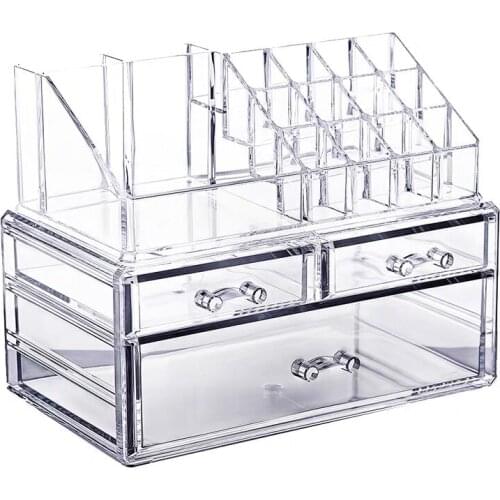 Transparent Jewelry Cosmetic Storage Display Boxes Acrylic Lipstick Collection Caser Makeup Holder Products Sorting Drawer Type