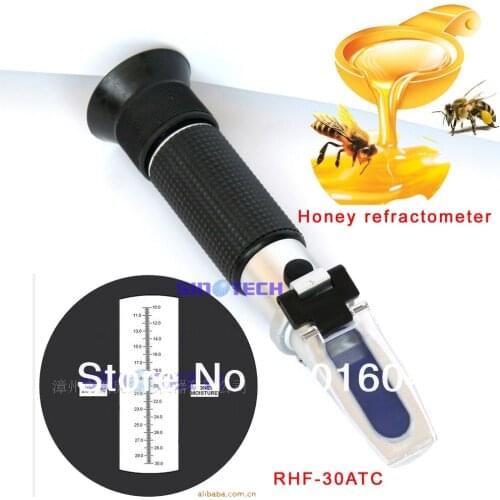 Free shipping Hand held Honey refratometer 10%-30%water beekeeping refractometer RHF-30ATC (not include calibration oil)