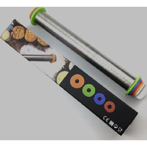 Adjustable Rolling Pins Stainless Steel Fondant Rolling Pin with 4 Sizes Cake Roller Dough Rolling Bakeware Baking Kitchen Tools