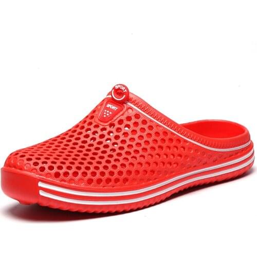 Breathable Men Jelly Sandals Clogs Cool Summer Beach Slides Lightweight Mens Sneakers Outdoor Waterproof Casual Shoes Slippers