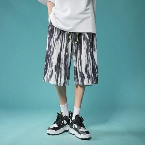 Mens Shorts Summer Tie-dye Jogger Short Fashion Men Casual Sportswear Male Running Sweatpants Couple Drawstring Cool Shorts