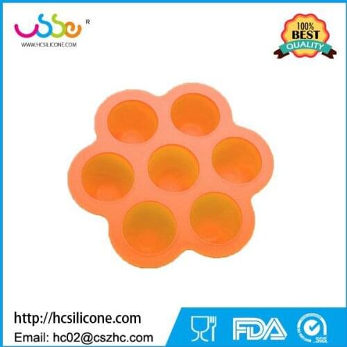 Silicone complementary food box for infants 7-hole silicone food supplement box with lid Snack storage storage box