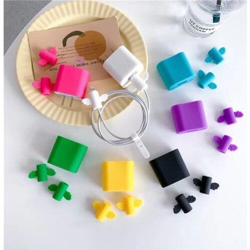 Silicone Cable Accessory Angel Wings Cable Protector For iPhone 12 11Pro Max 18W 20 W Charging USB Data Cable Line Protection