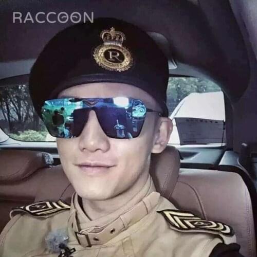 Colorful Coating Hollow Sunglasses Women Men One-Piece Uv400 Eyewear Fashion Reflective Sports Toad Mirror Sun Glasses