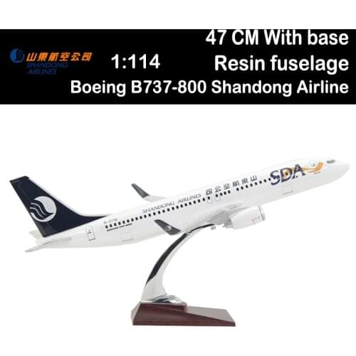 1/114 47CM Boeing B737-800 Shandong Airlines Airplane model Airways Airliner aviation Toy plane gift collection no undercarriage
