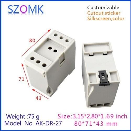 10 pieces, plastic project box electronics pcb enclosure 80*71*43mm Instrument control box, 2015 new abs switch box