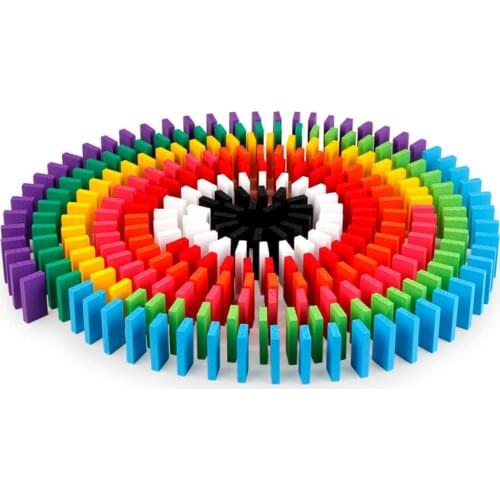 100/300/500pcs Montessori Wooden Toys Rainbow Domino Blocks Toys Dominoes Games Educational Toys For Kid Gift
