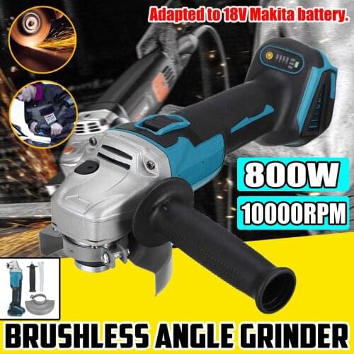 125/100mm 4 Speed Brushless Electric Angle Grinder Grinding Machine Cordless DIY Woodworking Power Tool For 18V Makita Battery