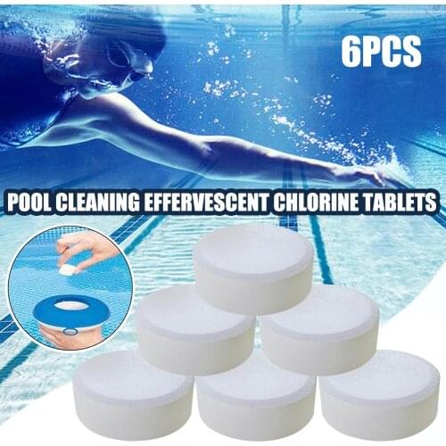 6pcs Chlorine Tablets Multifunction Instant Disinfectio for Swimming Pool Tub Spa Piscina Effervescent Tablets Spray Disinfecti