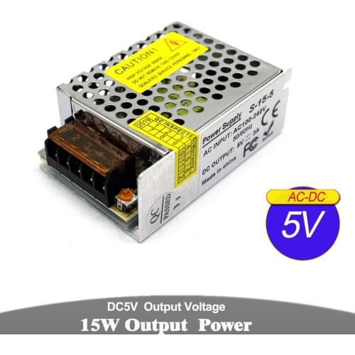 DC5V Power Supply 3A 15W Led Driver Transformers AC100-240V to dc 5V SMPS Power Adapter for USB strip lamp Display Light CCTV