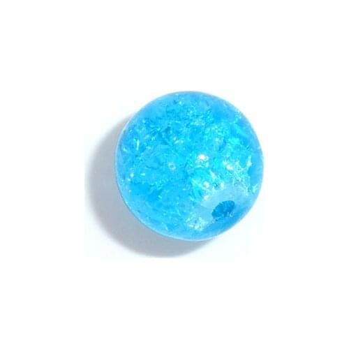 DoreenBeads Glass Loose Beads Round Blue Crackle About 8mm( 3/8") Dia, Hole: Approx 1.2mm, 45 PCs new