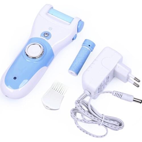 Electric Rechargeable Foot Exfoliator Callus remover Feet Care tool Sholl Pedicure Kit For Dead Skin Two Replacement Roller Head