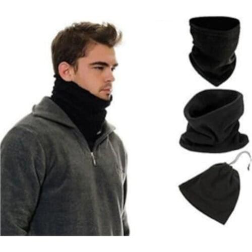 New fleece drawstring beanie and neck cap hat for men and women winter warm gorros for men, unisex hat