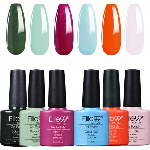 Elite99 Gel Nail Polish 6PCS/Set Hybrid Varnishes Semi Permanent UV LED Base Top 7.3ml For Nais Art Manicure Kit Gel Polish set