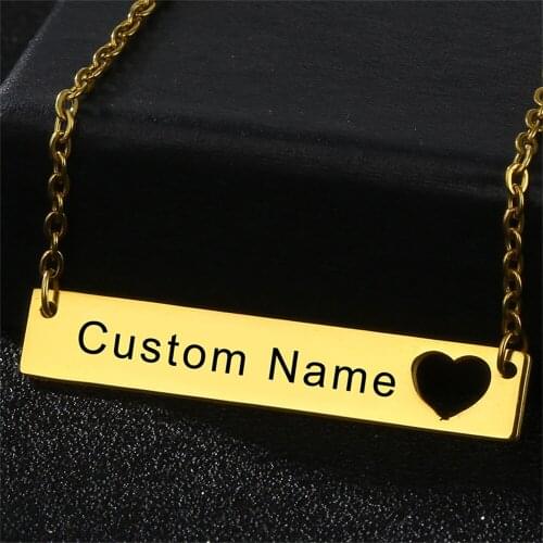 Customized Engraving Nameplate Pendant Necklaces For Woman Jewelry Gift Custom Name date coordinate Necklace Box Gifts Wholesale