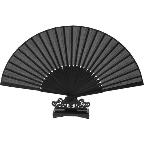 Chinese Style Black Vintage Hand Fan Folding Fans Dance Wedding Party Favor