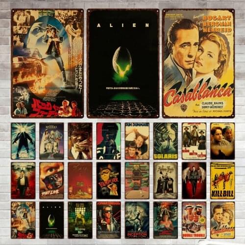 Classic Movie Poster Metal Tin Sign Pop Retro Art Plaque Home Decoration Movie Theater Bar Club Hotel Wall Sticker Iron Painting