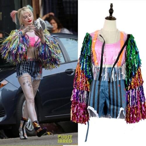 Movie Cosplay Harley Quin Costume Birds Prey Cosplay Womens uniform Coat suit Suicide Halloween Party Costumes Props