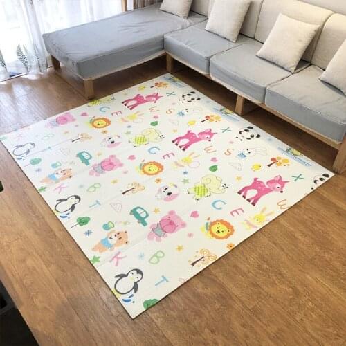 200*180*1.5CM/1CM Folding Baby Play Mat for Kids Thick Cartoon Crawling Pad Soft XPE Smellless Rug Parlor Game Blanket Cushion