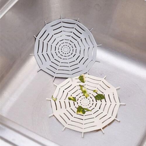 Creative Kitchen Silicone Spider Web Sink Filter Bathroom Sucker Floor Colanders Strainer Drains Shower Hair Sewer Filter