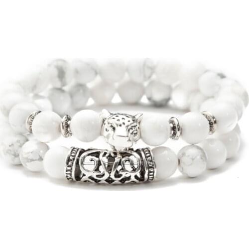 Leopard 8mm bohemian multicolor Agate beads Chakra Reiki Buddha Yoga Bracelet elastic adjustable Volcanic Stone Bangles eg3r