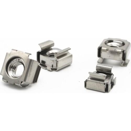 M4/M5/M6/M8 Cabinet Nuts Cage Iron Clip Caged Nut Square Rack Mount 304 Stainless Steel