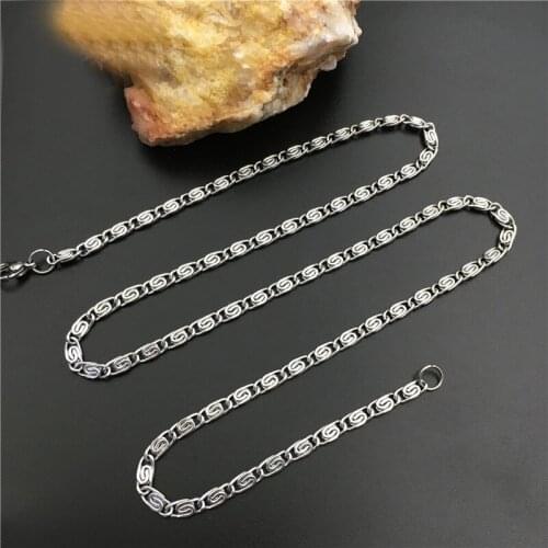 Titanium Steel Trendy Brand Necklace with Hip Hop Chain Million Words Chain Personalized Clavicle Chain Niche Design Necklace