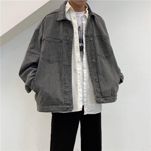 Denim Jacket Windbreaker Harajuku Hip Hop Clothing Men Streetwear Jeans Jacket 2021 Mens Oversized Korean Fashions